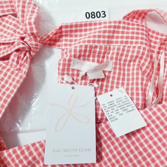 Gal meets Glam Gingham Ruffle Logan Jumpsuit Wide Leg Square neckline - Picture 13 of 15